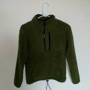This is a XS No Boundaries green sweatshirt.